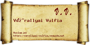 Várallyai Vulfia névjegykártya